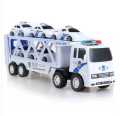 Double Decked Transport Truck Trailer Toy with 4 Cars For Kids. 
