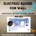Electric Extension Board Wall Mount | High-Quality PVC Box & Fiber Sheet | Piano Switch Sockets (4 Points) | Durable, Safe Power Outlet for Home & Office | Efficient & Reliable Power Supply with Compact Design. 