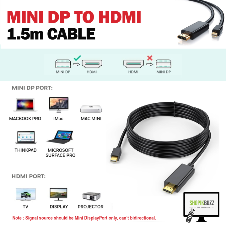 Mini Display Port Mini Displayport Male To Hdmi Male Comsol Male