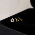 3Pcs/set Diamond Love Heart Stud Earrings Women's Earrings Mini Delicate Earrings Jewelry XIEGONG. 