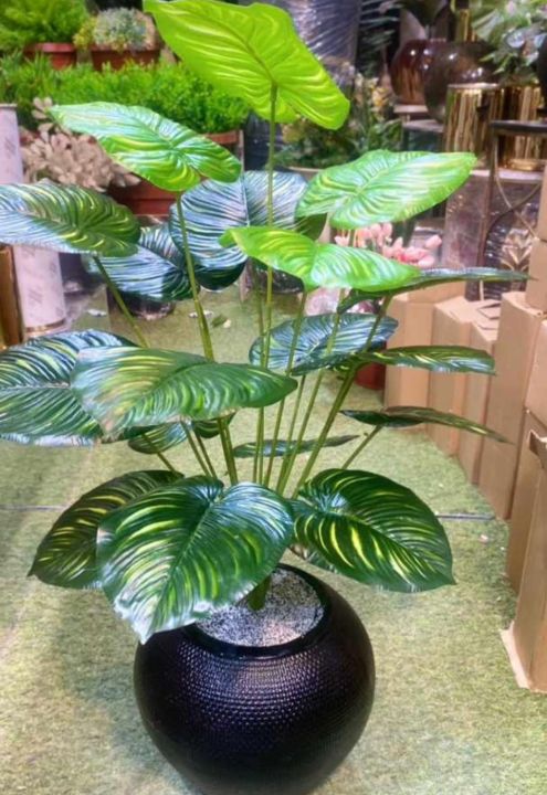 Artificial Money Plant with Ceramic Pot for Home Decor Indoor, Large Faux Plants, Tall Plants for Living Room Decor 3ft Height