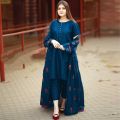 Luxe 3 Pc Stitched Gown / Kattan Silk Elegant Embroidered / Dress For Girls and Women.. 