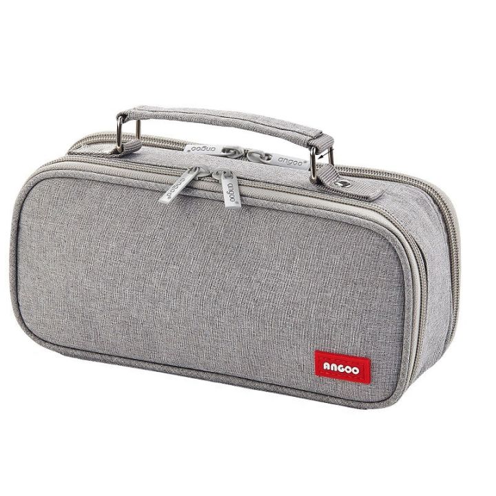 【Nine Dan Store】ANGOO Pencil Case Canvas Double Layer Large Capacity