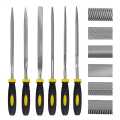 Needle File Set, 6 Pieces Hand Metal Files, Hardened Alloy Strength Steel Set Includes Flat, Flat Warding, Square, Triangular, Round, and Half-Round File. 
