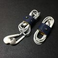 3Pcs Leather Cable Organizer USB Cord Holder,Wire Management,Cable Straps,Cable Wrap Winder,Phone Earphone Line Cable Ties. 
