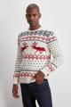 Trendyol Collection Beige Men Jacquard Christmas Themed Knitwear Sweater TMNAW20KZ0782. 