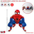 Large Size Superhero Foil Balloons 1 Pc 28 Inch 4D Spiderman Iron Man & Bat Man Movie Characters Chrome Metallic Balloon Toy For Boys Avengers_Marvel_DC Comics Balloon For Birthday Parties Decoration Super Hero Theme Party Supplies For Kids Event Decor. 