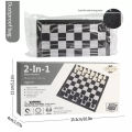 2 in 1 Travel Magnetic Chess and Checkers Board Game (Foldable). 
