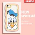 JIUMOO For iPhone 6 6 Plus 6s 6s Plus Case Comic Lovely Donald Duck Colorful Pattern Wave Border Soft Clear Shockproof Phone Cases Transparent Casing Silica Gel Protective Cover. 