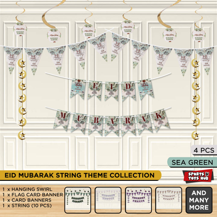 Eid Mubarak Triangle Flag Banner Theme Collection, Happy Eid Decorations Banners For Eid Ul Fitr Party Supplies Meethi Eid Decor, Drawing Room & Lounge Celebrate Islamic Festive Event With Hanging String Decorate Your Home Party Supplies : K01xL4g9