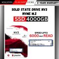 Kingston M.2 SSD NVMe 500/1000/2000 GB - NV3 PCIe SSD -2 Years Warranty. 