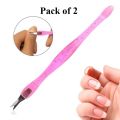 Cuticle knife Trimmer, Cuticle Fork Trimmer Nail Cuticle Remover Trimmer Pusher Dead Skin with Double Head V-Shaped Fork Manicure Pedicure Cleaner Care Tools for Home and Nail Shop 2 Pieces (Red). 