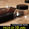 Pack of 10 Diamond Design Jars for Kitchen Storage. 