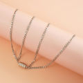 2 Pcs/set Magnet Attraction Stainless Steel Screw Nut Pendant Couple Necklace Jewelry Magnetic Link Chain Choker For Women Men. 