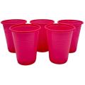 DARK PINK COLOR PLATES AND CUPS - PLASTIC PLATES AND CUPS - PACK OF 10. 