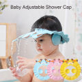 【Big-Sales】 Cute Cartoon Baby Shower Cap Bathing Protection Adjustable Hair Washing Hat Head Cap For Toddlers Kids Baby 0-6 Years.