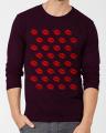 Red Lips casual New Fashion Maroon Round Neck Best Graphic Full Sleeve T-shirt for Men. 