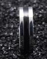 Silver Black Stainless Steel Ring for Men. 