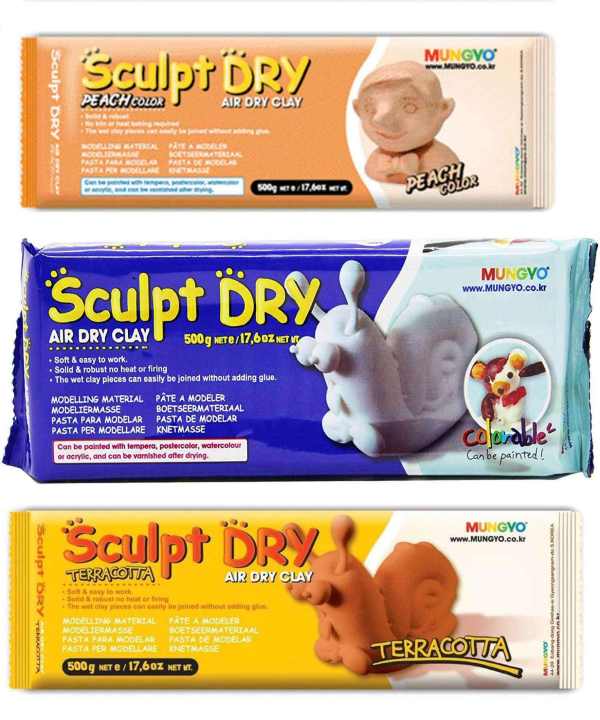 Mungyo%20Sculpt%20Dry%20Modelling%20Air%20Dry%20Clay%20Peach%20Terracotta%20-%20Peach%20-%20White%20250gm%20Pack%20of%203.%20-%20Image%202