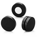 Pair of 2 - Black Magnetic Round Earring For Boys - Black. 
