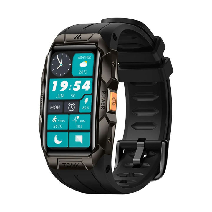 KOSPET TANK X1 Smartwatch | Smart Band 10 ATM & IP69K Waterproof With 1.47" Rectangle AMOLED Display & 230mAh Pure Cobalt Battery