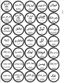Jar Labels urdu sticker- round- spices list pack of 35 - 1.5 inch size- round & square shape- full white color label with black text. 