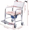 3-in-1 Commode Chair, Shower Chair & Wheelchair – Heavy Duty, Extra Height, Imported Mobility Aid for Seniors & Patients. 