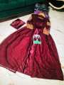 Heavy Embroidered Maxi with Pearls Gown for Women and Girls - Chiffon, Long Maxi and Trouser, Perfect for Party Occasions. 