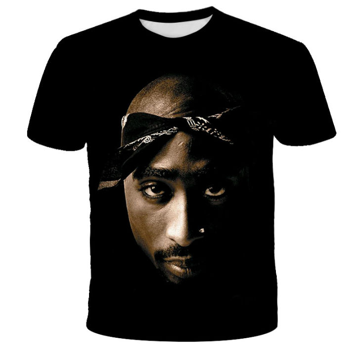Hip Hop Singer Tupac Amaru Shakur Men 3D Graphic T Shirts Summer Casual Figure Printed T-shirt Pullover Short Sleeve Women Tee