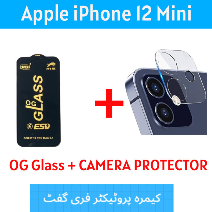 Apple iPhone 12 Mini OG Glass Front Screen Protector Edge To Edge Protection + 9h Flexible Back Camera Lens Protector