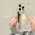 Art Tag Romantic Gradient Flowers Cover Compatible For IPhone 7Plus 14 15 12 11 13 Pro Max XR 8 7 15 Plus X XS Max SE 2020 Fashion Cartoon Tulip Luxury Make Up Mirror Bracelet Case.
