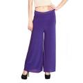 100% Pure Viscose Palazzo Trousers for Women – Flared, Regular Fit, Black, Free Size. 