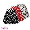 2020 Brand New Style Women's High Waisted Polka Dot Skirt Stretchy Swing Flared Mini Skirt Costumes. 