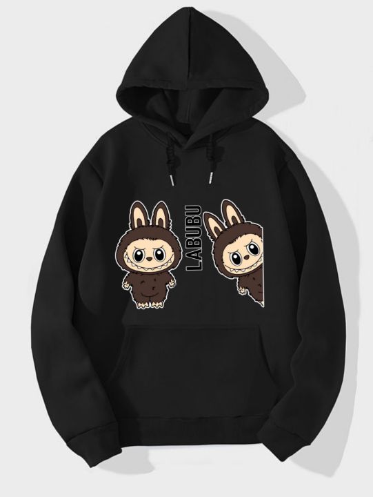 Labubu Printed Girls and Women Printed Kangaroo Hoodie with Drawstring Pocket, Long Sleeve, Winter Wear, Export Quality