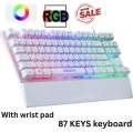 Defender GK-184 semi mechanical RGB  keyboard USB wired keyboard for pc & laptop with wirst pad 87 Keys full Rgb. 