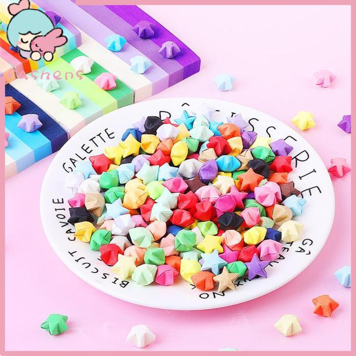Handmade Origami Stars 100pcs Colorful Diy Origami Paper Stars Kit Handmade Lucky Star Crafts Gift for Friends Family Origami Star Kit