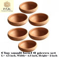 Clay Small Bowl (Piyala) - 6 Bowls set | Natural cool for drinking water | Eating custard, desserts in natual clay | Clay Crockery Pots | Earthen Crockery Pots | Terracotta Crockery Pots. 