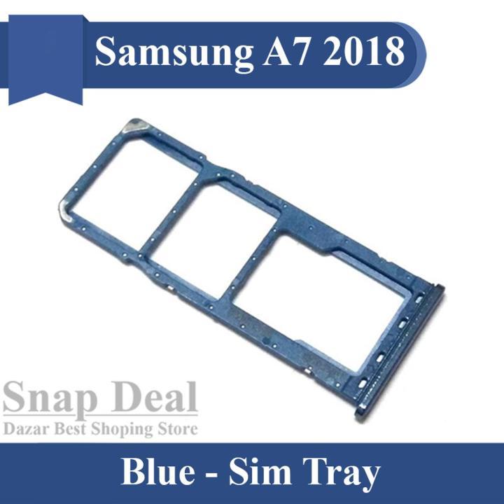 Samsung Galaxy A7 2018 SIM Tray Sim Jacket Sim Slot Sim Door For Samsung Galaxy A7 2018 - Blue