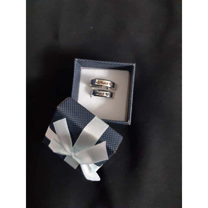 CUSTOMIZED COUPLE NAME RING SILVER  (PERFECT GIFT TO SEND YOUR WIFE , HUSBAND , FIANCE OR ANY ONE)
