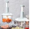 Multi Function Hand Pushing Cooker, Manual Food Chopper with 3 curved sharped Blades, Handheld Vegetable Chopper/Mincer/Mixer/Blender to Chop Fruits. 