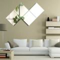 6 Pcs Mirror Wall Stickers Plastic Square Self Adhesive Mirror Tiles. 