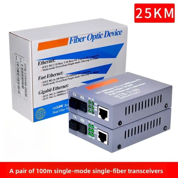 Netlink HTB-3100 Ethernet Media Converter 10/100Base-T to Fiber, High-Speed Network Adapter for LAN, Switch, Router, Server, Industrial and Home Networking, Reliable Data Transmission, Plug and Play Ethernet Converter