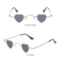 Mini Funny Heart-Shaped Sunglasses Women Men Candy Color Hip Hop Metal Frame Sun Glasses Ultra-small Shades. 