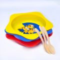 3 Pcs Cartoon Plate / Bowls with 3 Spoon Set Cereal, Bowl for Kids. 
