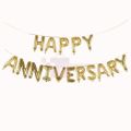 HAPPY ANNIVERSARY FOIL BALLOON IN GOLDEN COLOR - ANNIVERSARY PARTY FOIL BALLOONS. 