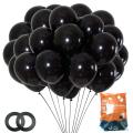 BLACK METALLIC CHROME BALLOONS PACK ( PACK OF 50 BLACK BALLOONS ). 