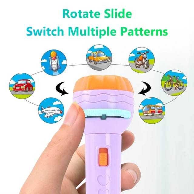 Cute Cartoon Creativity Toy Torch Lamp Flashlight Projector Toy Flashlight Projector Torch Lamp Toy Baby Sleeping Story Book