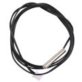 5pcs 1 Meter Waterproof Temperature Sensor Probe, Stainless Steel 10k 3950 NTC Thermistor Probe, Digital Temperature Transimitter Extension Cable,CPU Temperature Sensor,black&silver. 