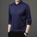 MEN'S ZIPPER POLO QUARTER ZIP FULL SLEEVES TURN DOWN COLLAR. 
