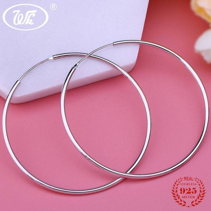Sterling Silver Hoops Earrings For Women.